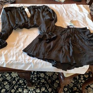 Black two piece skort set
